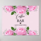 Frassensroze rozen, cafeïne poster (Voorkant)