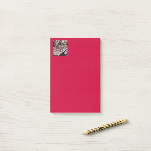 Fraterij met verse vis post-it® notes (Op bureau)