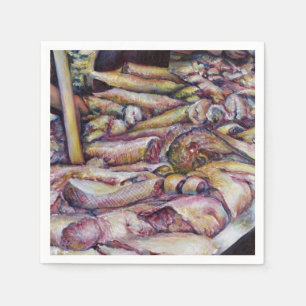 Fraterij met verse vis servetten