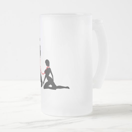 Frau ein der Leine - Böse Männer Matglas Bierpul (Voorkant rechts)