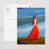 Frau im roten Kleid Briefkaart (Voorkant / Achterkant)
