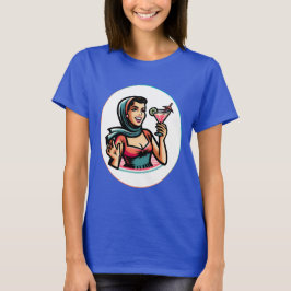 Frau mit Cocktail T-shirt