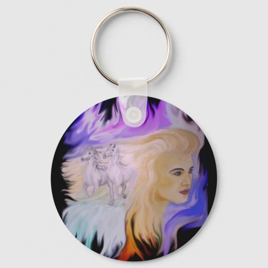 Frau mit Pferd Sleutelhanger (Voorkant)