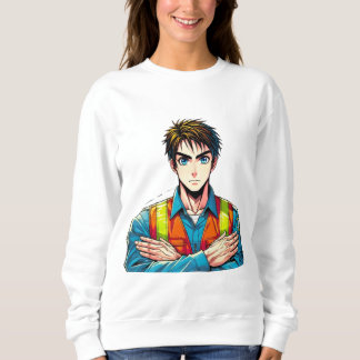 Frauen Sweatshirt mit Manga-Sicherheitsfachmann