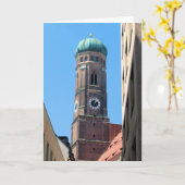 Frauenkirche - Munich, Allemagne Carte de voeux (Fleur jaune)