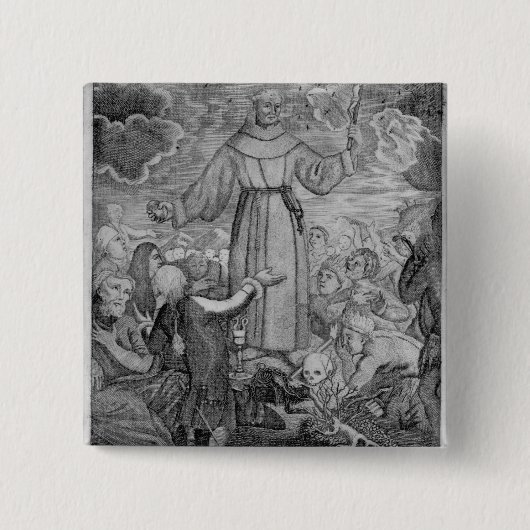 Fray Junipero Serra Vierkante Button 5,1 Cm (Voorkant)