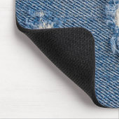 Frayed Blue Denim Muismat (Hoek)