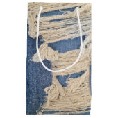Frayed Blue Jean Fabric Klein Cadeauzakje (Voorkant)