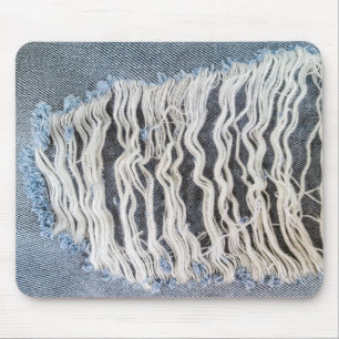 Frayed Blue Jean Hole Muismat
