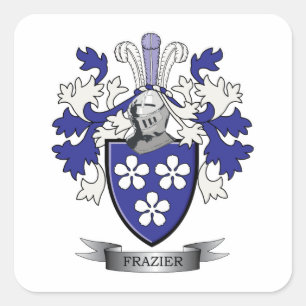 Frazier Family Crest Coat of Arms Vierkante Sticker