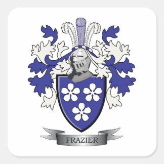 Frazier Family Crest Coat of Arms Vierkante Sticker