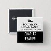 FRAZIER VIERKANTE BUTTON 5,1 CM (Voorkant /achterkant)