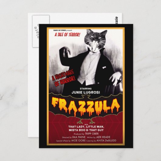 Frazzula ! Carte postale Chat Monster (Devant / Derrière)