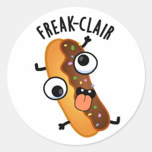 Freak-clair Funny Eclair Pun Ronde Sticker