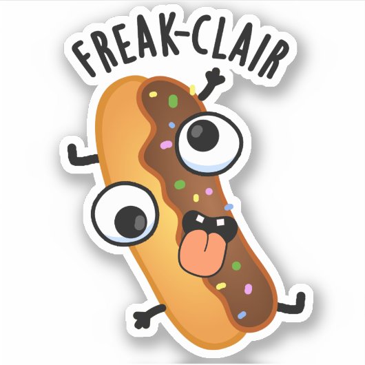 Freak-clair Funny Eclair Pun Sticker (Voorkant)