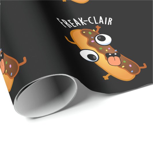 Freak-clair Grappige Eclair Grap Fun Donkere BG Cadeaupapier (Rol Hoek)