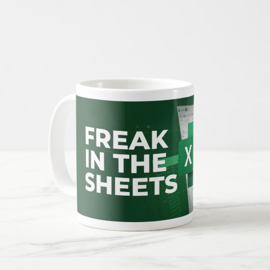 Freak dans les feuilles Drôle Excel café Mug (Devant gauche)