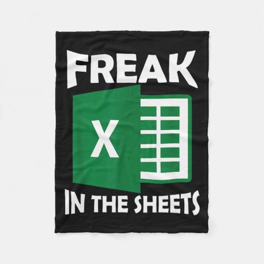 Freak In The Sheets, Accountant Funny Spreadsheet Fleece Deken (Voorkant)
