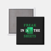 Freak In The Sheets, Accountant Funny Spreadsheet  Magneet (Voorkant / Achterkant)