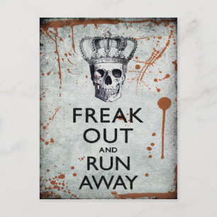 Freak Out en run-out Halloween Briefkaart