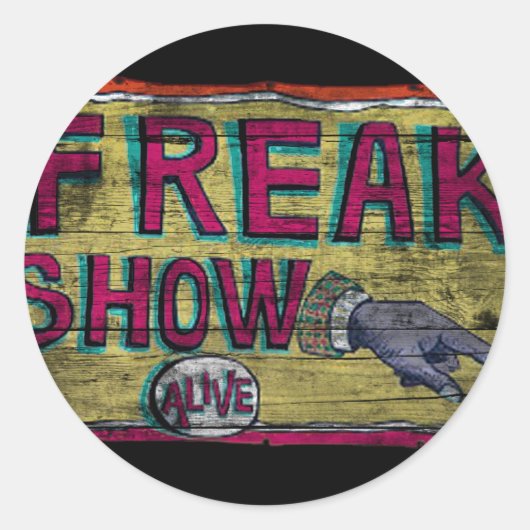 Freak Show  Banner Ronde Sticker (Voorkant)