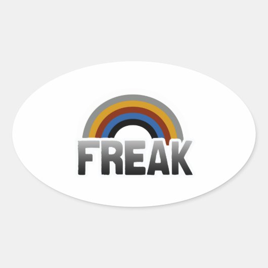 Freak trots ovale sticker (Voorkant)