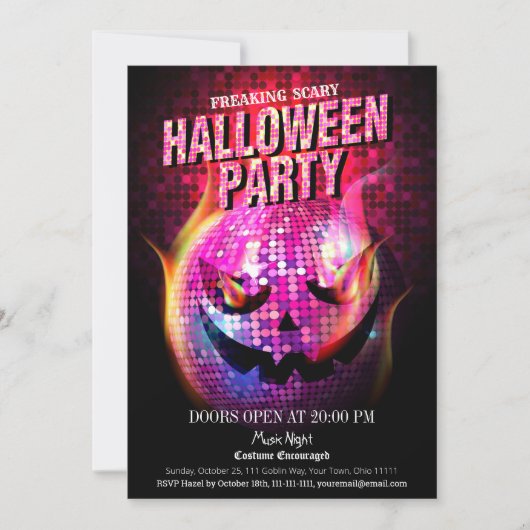 Freaking Enge Jack-O-Lantern Disco Ball Kaart (Voorkant)