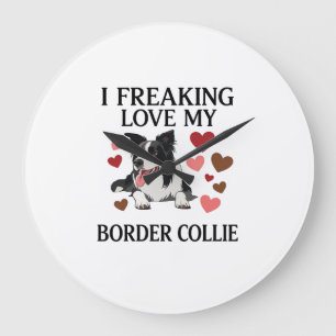 Freaking Love Border Collie Hond Harten_1 Grote Klok