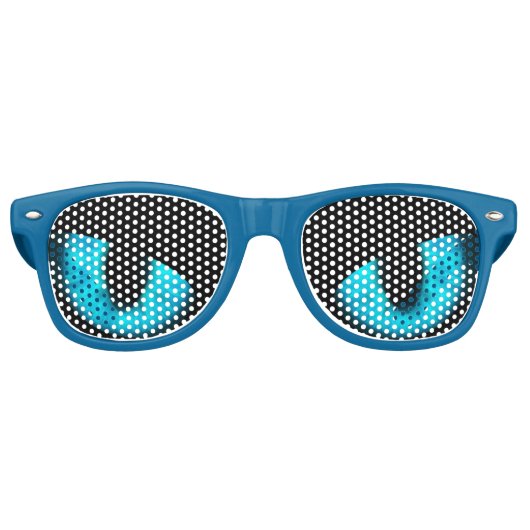 Freaky Blue Cat Eyes Retro zonnebrillen (Voorkant)