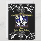 Freaky Boo Geesten Vleermuizen Bootiful Halloween Feestdagenkaart (Achterkant)