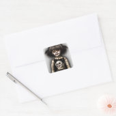Freaky Enge Spooky Oude Doll Halloween Vierkante Sticker (Envelop)