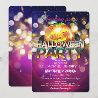 Freaky engstige Jack O Lantern Disco Bal Halloween Kaart
