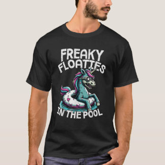 Freaky Floaties Zombie Eenhoorn Pool Party Zomer T-shirt