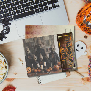 Freaky Halloween gemaskerde figuren Feestdagenkaart