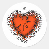 Freaky hart v3 klassieke ronde sticker (Voorkant)