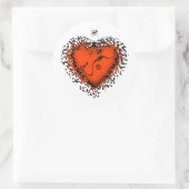 Freaky hart v3 klassieke ronde sticker (Tas)