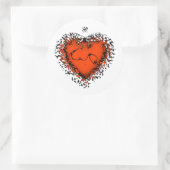 Freaky hart v4.1 klassieke ronde sticker (Tas)