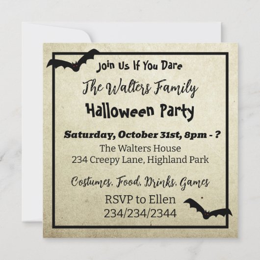 Freaky Kind met Grote Ogen Halloween Kaart (Achterkant)