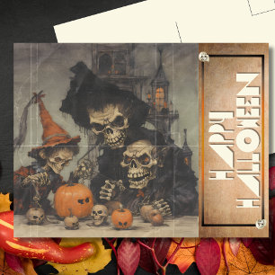 Freaky Skeletons Spooktacular Halloween Feestdagenkaart