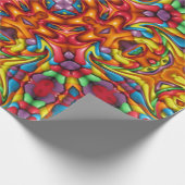 Freaky Tiki Red Fractal Kaleidoscope Cadeaupapier (Hoek)