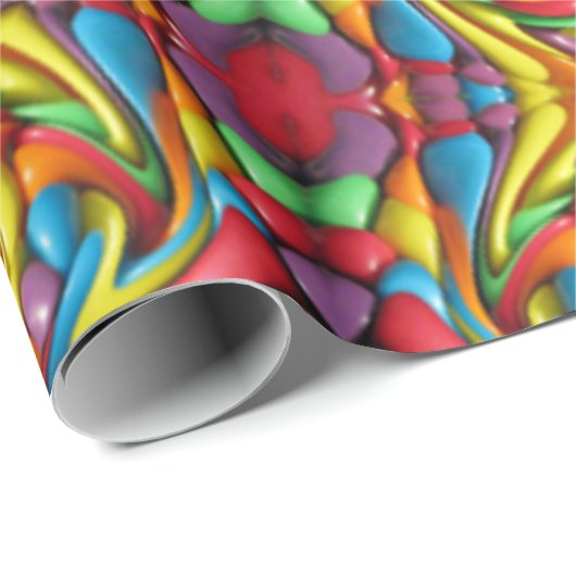 Freaky Tiki Red  Fractal Kaleidoscope Cadeaupapier (Rol Hoek)