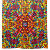 Freaky Tiki Red  Fractal Kaleidoscope Douchegordijn (Voorkant)