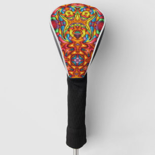 Freaky Tiki Red Fractal Kaleidoscope Golfheadcover
