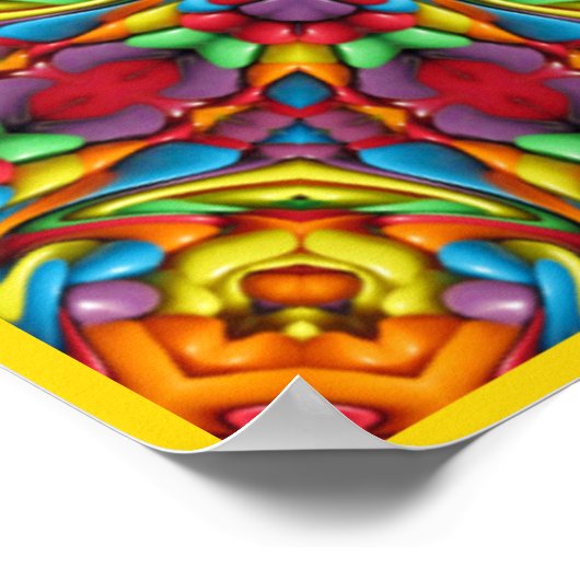 Freaky Tiki Red  Fractal Kaleidoscope Poster (Hoek)