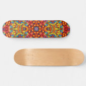 Freaky Tiki Red  Fractal Kaleidoscope Skateboard (Horizontaal)