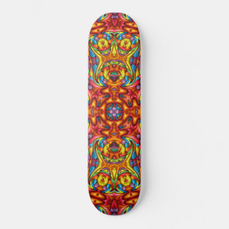 Freaky Tiki Red  Fractal Kaleidoscope Skateboard