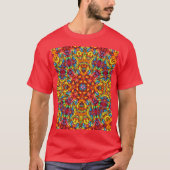 Freaky Tiki Red Fractal Kaleidoscope T-shirt (Voorkant)
