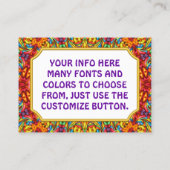 Freaky Tiki Red  Fractal Kaleidoscope Visitekaartje (Achterkant)