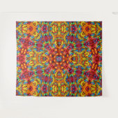 Freaky Tiki Red Fractal Kaleidoscope Wandkleed (Voorkant (horizontaal))