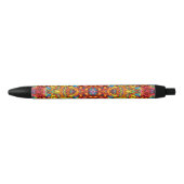 Freaky Tiki Red  Fractal Kaleidoscope Zwarte Inkt Pen (Voorkant)